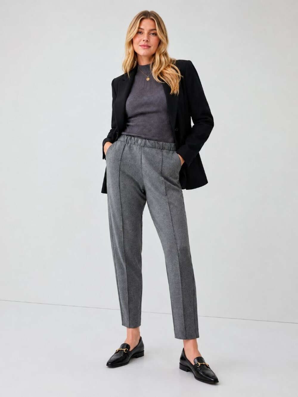 Everlane Dream Pants Pull On Elastic Waist Tapered Leg Stretch Gray Size XS NWT